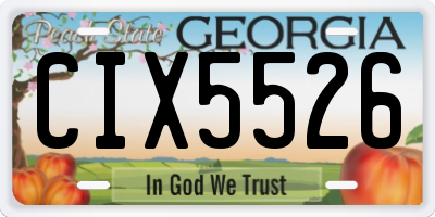 GA license plate CIX5526