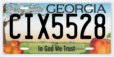 GA license plate CIX5528