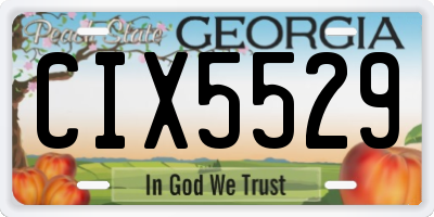 GA license plate CIX5529