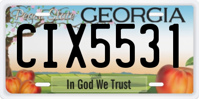 GA license plate CIX5531