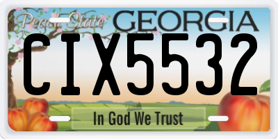 GA license plate CIX5532