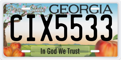 GA license plate CIX5533