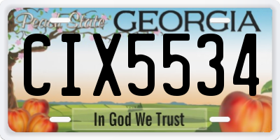 GA license plate CIX5534