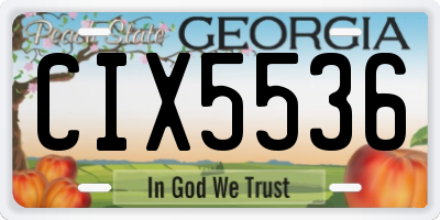 GA license plate CIX5536