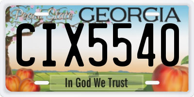 GA license plate CIX5540