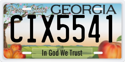 GA license plate CIX5541