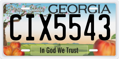 GA license plate CIX5543