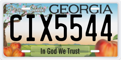GA license plate CIX5544