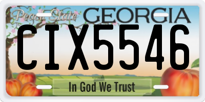GA license plate CIX5546