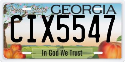 GA license plate CIX5547