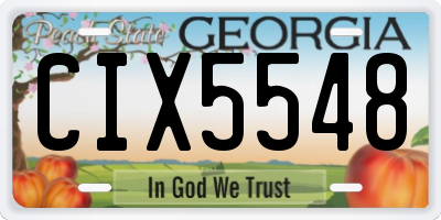 GA license plate CIX5548