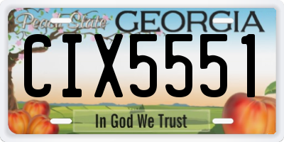 GA license plate CIX5551