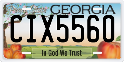 GA license plate CIX5560