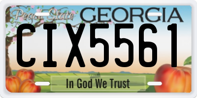 GA license plate CIX5561