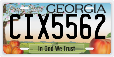 GA license plate CIX5562