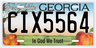 GA license plate CIX5564