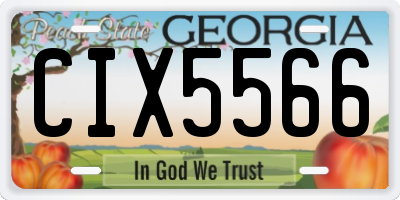GA license plate CIX5566