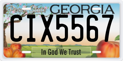 GA license plate CIX5567