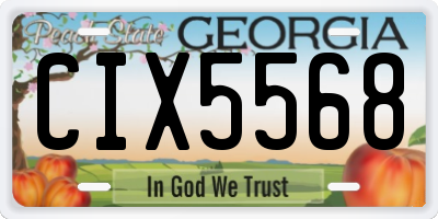 GA license plate CIX5568