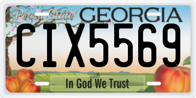 GA license plate CIX5569