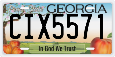 GA license plate CIX5571