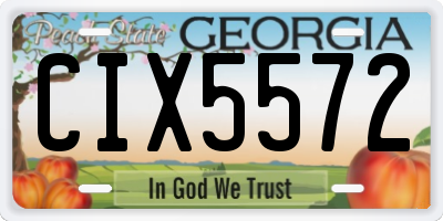 GA license plate CIX5572