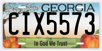 GA license plate CIX5573