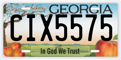 GA license plate CIX5575