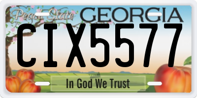 GA license plate CIX5577