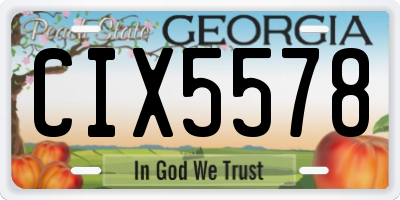 GA license plate CIX5578