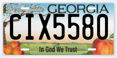 GA license plate CIX5580