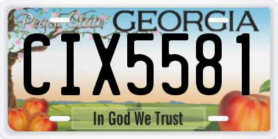 GA license plate CIX5581