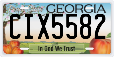 GA license plate CIX5582