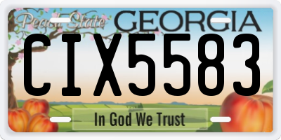 GA license plate CIX5583