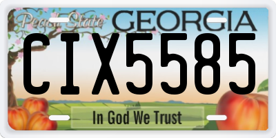 GA license plate CIX5585
