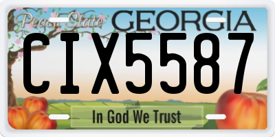 GA license plate CIX5587