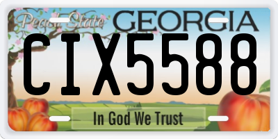 GA license plate CIX5588