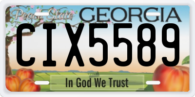 GA license plate CIX5589