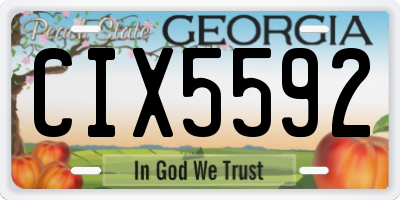 GA license plate CIX5592