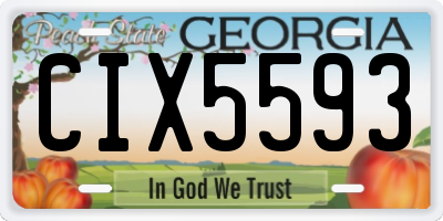 GA license plate CIX5593