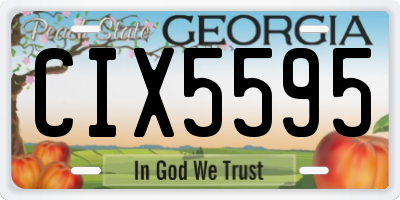 GA license plate CIX5595