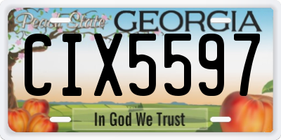 GA license plate CIX5597
