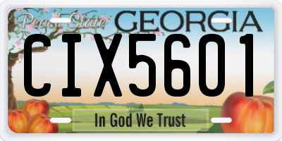 GA license plate CIX5601