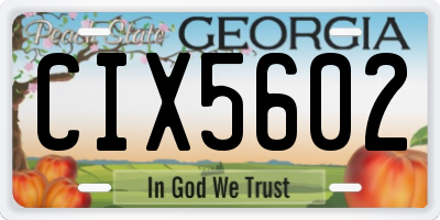 GA license plate CIX5602