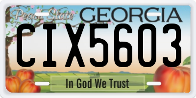 GA license plate CIX5603