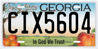 GA license plate CIX5604