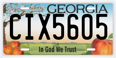 GA license plate CIX5605