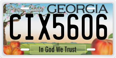 GA license plate CIX5606