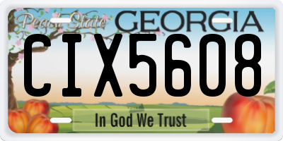 GA license plate CIX5608