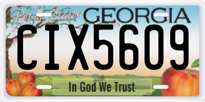GA license plate CIX5609